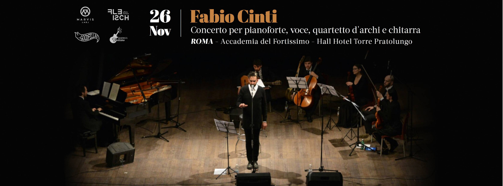 Concerto Fabio Cinti a Casal Monastero - Sabato 26/11 h. 21 c/o Hotel Pratolungo