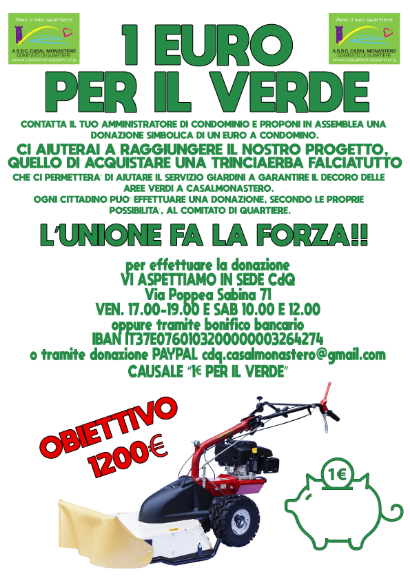 1€ (ma anche 2/5/10) per il verde.